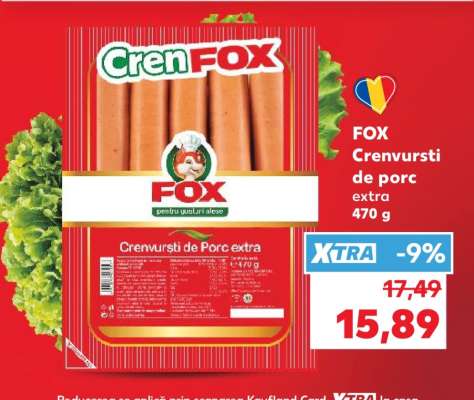 FOX Crenvursti de porc extra 470 g