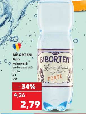 Biborțeni Apă minerală carbogazoasă Forte