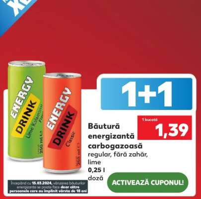Băutură energizantă carbogazoasă