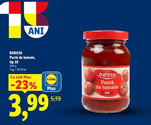BARESA Pastă de tomate, tip 28
