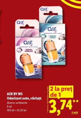 AIR BY W5 Odorizant auto, sticluță