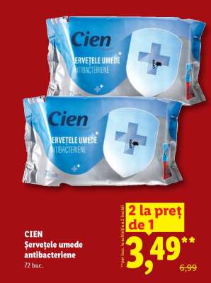 CIEN Șervețele umede antibacteriene