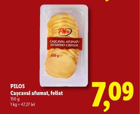 PILOS Cașcaval afumat, felii