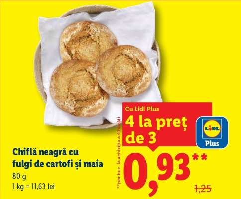 Chiflă neagră cu fulgi de cartofi și maia