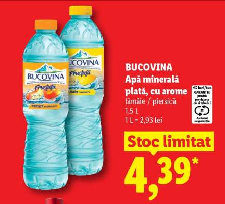 BUCOVINA Apă minerală plată, cu arome