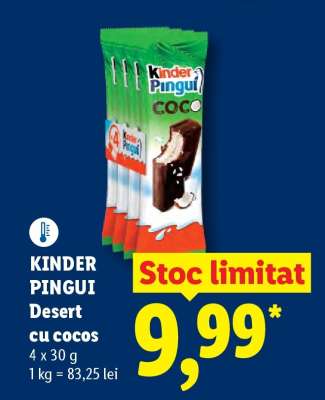 Kinder Pingui Desert cu cocos