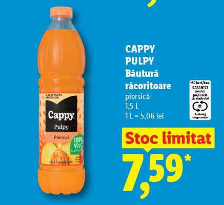 CAPPY PULPY Băutură răcoritoare piersică