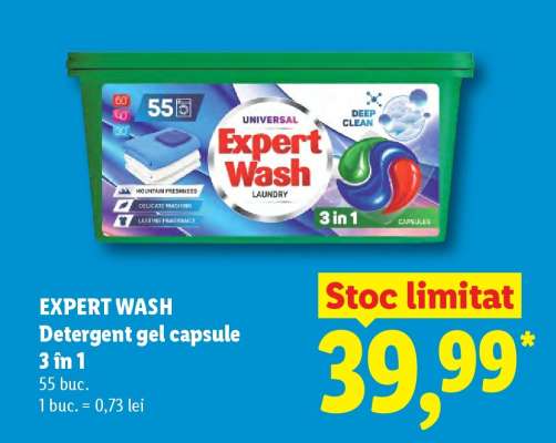 EXPERT WASH Detergent gel capsule 3 in 1