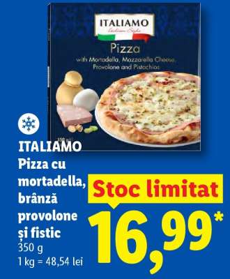 Italiamo Pizza cu mortadella, brânză provolone și fistic