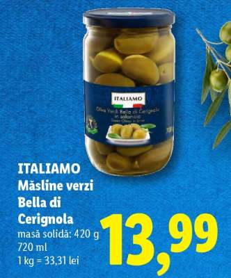 ITALIAMO Măsline verzi Bella di Cerignola