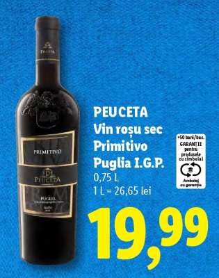 PEUCETA Vin roșu sec Primitivo Puglia I.G.P.