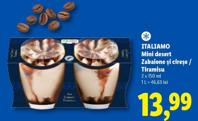 ITALIAMO Mini desert Zabaione și cireșe / Tiramisu