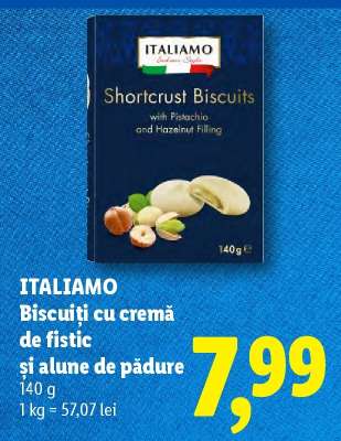 Italiamo Biscuiți cu cremă de fistic și alune de pădure
