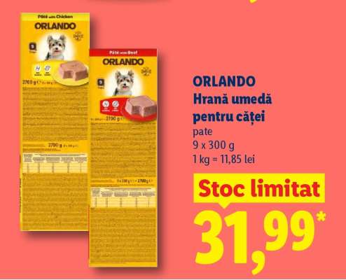 ORLANDO Hrană umedă pentru căței