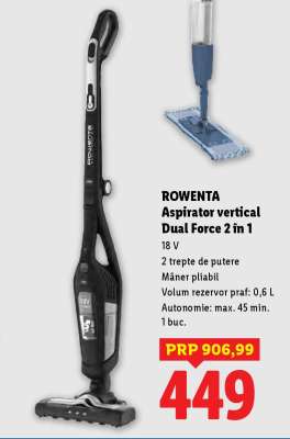 ROWENTA Aspirator vertical Dual Force 2 în 1