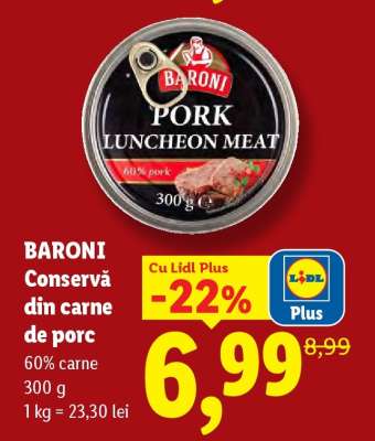 BARONI Conservă din carne de porc