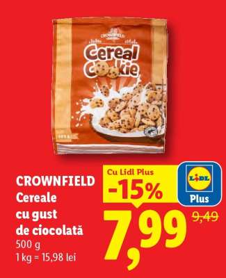 Crownfield Cereale cu gust de ciocolată