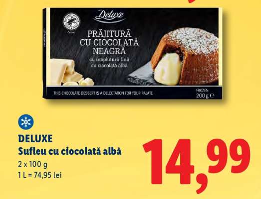 DELUXE Sufleu cu ciocolată albă