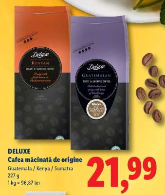 DELUXE Cafea măcinată de origine