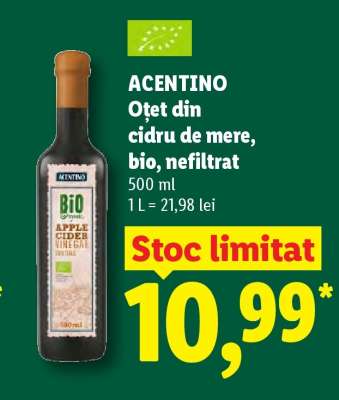 ACENTINO Oțet din cidru de mere, bio, nefiltrat