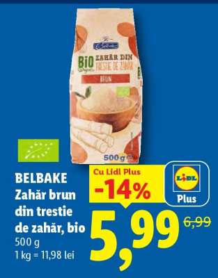 Belbake Zahăr brun din trestie de zahăr, bio