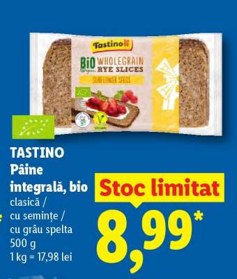 Tastino Pâine integrală, bio