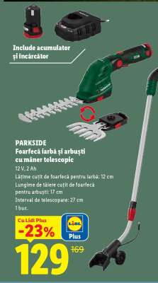 PARKSIDE Foarfecă iarbă și arbuști cu mâner telescopic