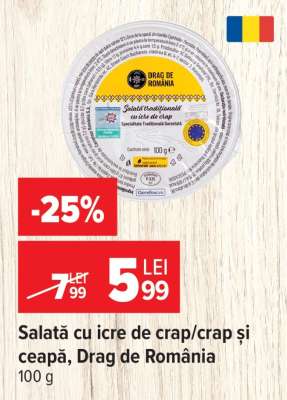 Salată cu icre de crap/crap și ceapă Drag de România