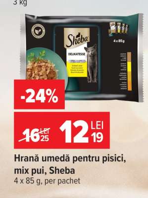 Hrană umedă pentru pisici, mix pui, Sheba