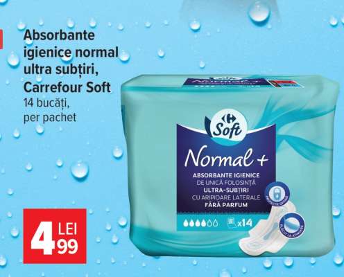 Absorbante igienice normal ultra subțiri, Carrefour Soft
