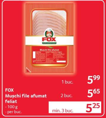FOX Mușchi file afumat feliat