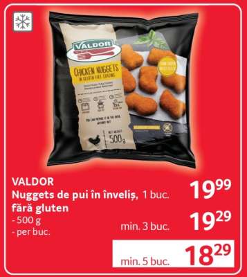 VALDOR Nuggets de pui în înveliș, fără gluten