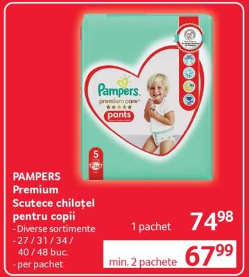 PAMPERS Premium Scutece chiloțel pentru copii