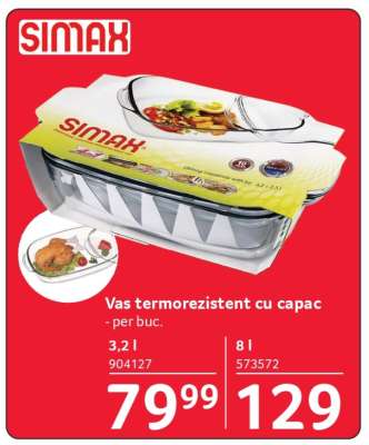 Vas termorezistent cu capac