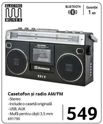 Casetofon și radio AM/FM