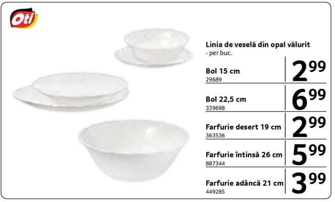 Linia de veselă din opal vălurit