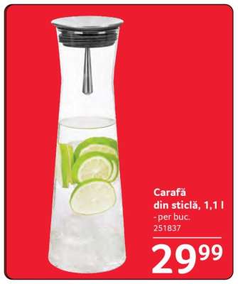 Carafă din sticlă, 1,1 l