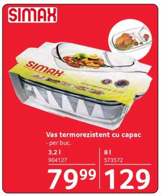 Vas termorezistent cu capac