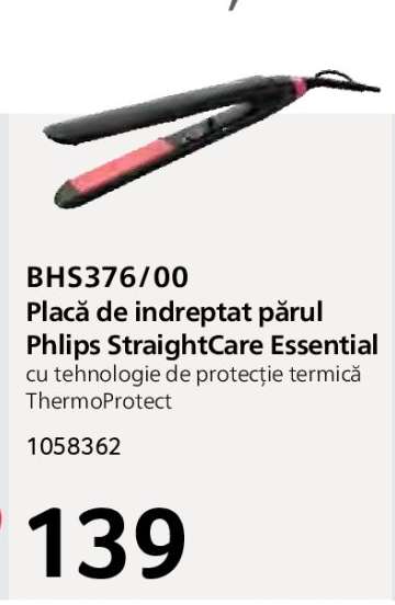 BHS376/00 Placă de îndreptat părul Philips StraightCare Essential