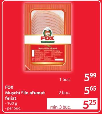 FOX Mușchi file afumat feliat