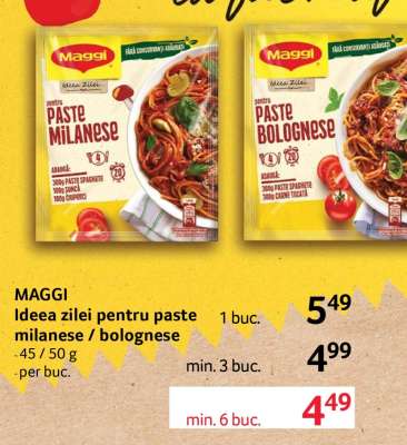 Maggi Ideea zilei pentru paste milanese / bolognese
