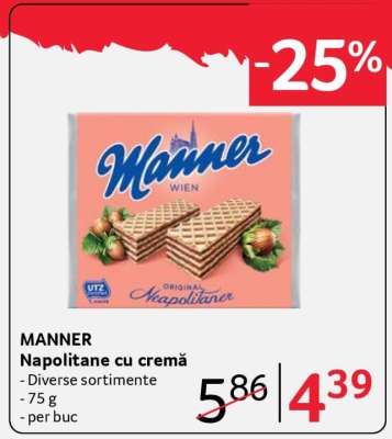 MANNER Napolitane cu cremă