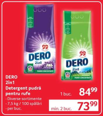 DERO 2în1 Detergent pudră pentru rufe