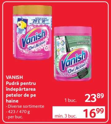 VANISH Pudră pentru îndepărtarea petelor de pe haine