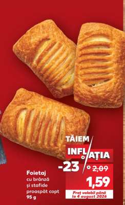 Foietaj cu brânză și stafide proaspăt copt 95 g
