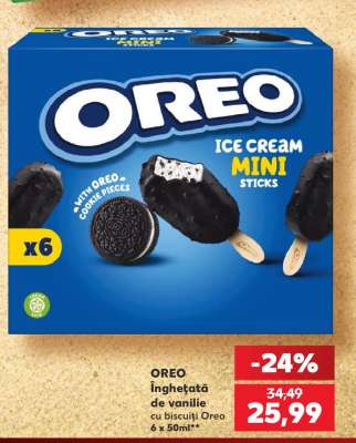 OREO înghețată de vanilie cu biscuiți Oreo 6 x 50ml