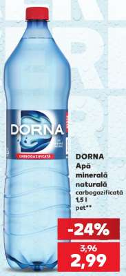 DORNA Apă minerală naturală carbogazificată 1,5 l pet