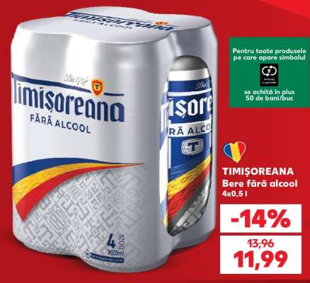 TIMIȘOREANA Bere fără alcool 4x0,5 l