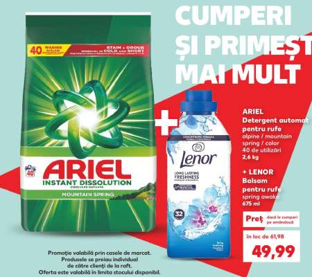 ARIEL Detergent + LENOR Balsam