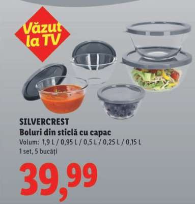 SILVERCREST Boluri din sticlă cu capac